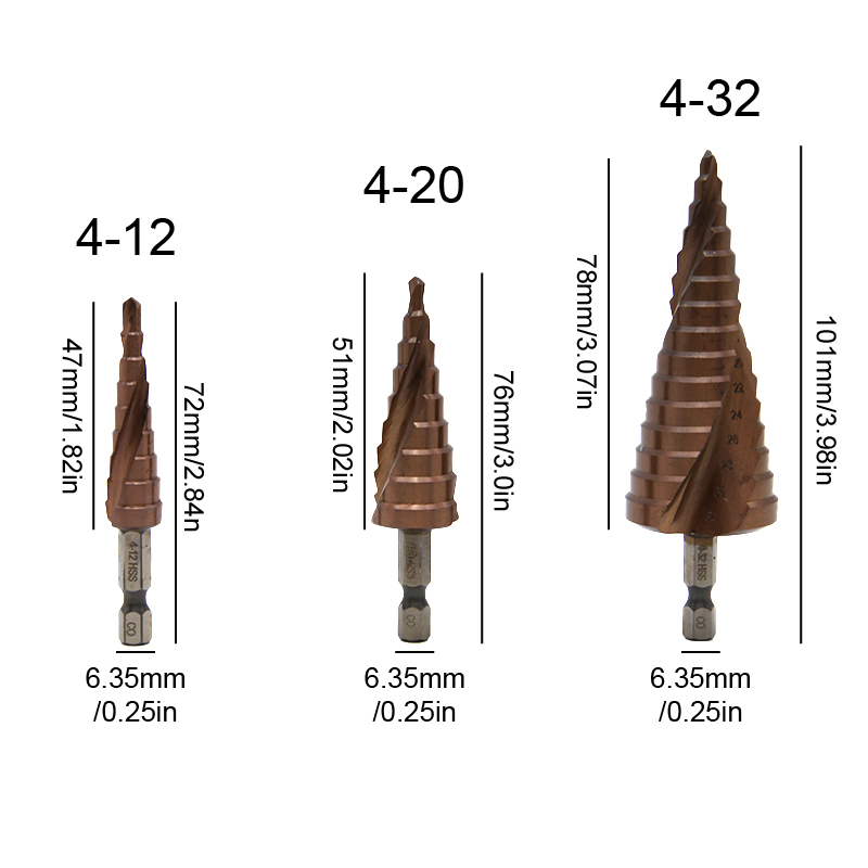 ดอกสว่านเจาะรูบันได 4-12/4-20/ - Power Tools Kobalt บทวิจารณ์และราคา