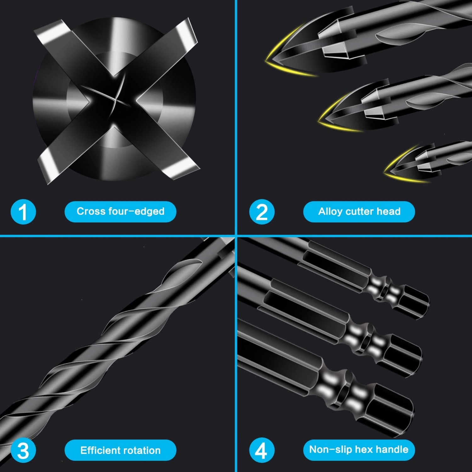 ชุดดอกสว่านไขว้หกเหลี่ยม 10 ชิ - Power Tools Kobalt บทวิจารณ์และราคา